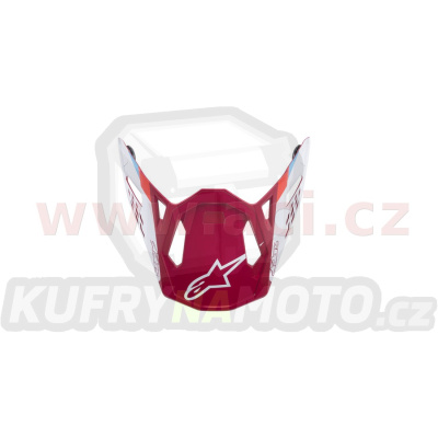 kšilt pro přilby SUPERTECH S-M8 CONTACT, ALPINESTARS (červená/bílá matná)