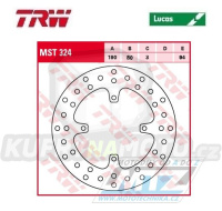 Kotouč brzdový TRW MST324 (190/80/4D) - Honda CR80 / 92-02 + CR85 / 03-07 + CRF150R / 07-24