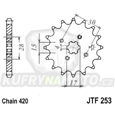 Řetězové kolečko JT JTF 253-12 12 zubů, 420