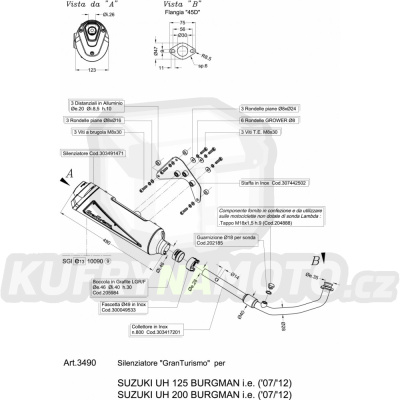 Výfuk Leo Vince Suzuki UH 125 BURGMAN 2007 - 2009 GRANTURISMO LVKN893-3490