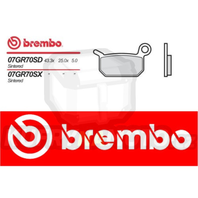 Brzdové destičky Brembo LEM R2, R3, R3 XC 50 r.v. Od 03 -  SD směs Zadní