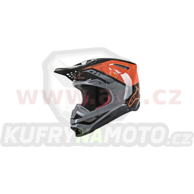 přilba SUPERTECH S-M8 TRIPLE, ALPINESTARS (oranžová/šedá/černá)