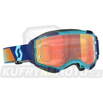 brýle FURY CH modrá/oranžová, SCOTT - USA, (plexi oranžové chrom)