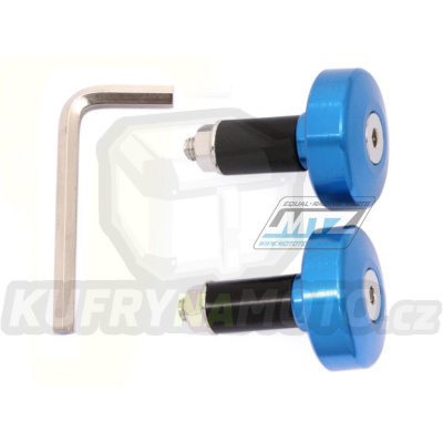 Koncovky/závaží řidítek Alloy - modré (pro vnitřní průměr řidítek ¤13mm)