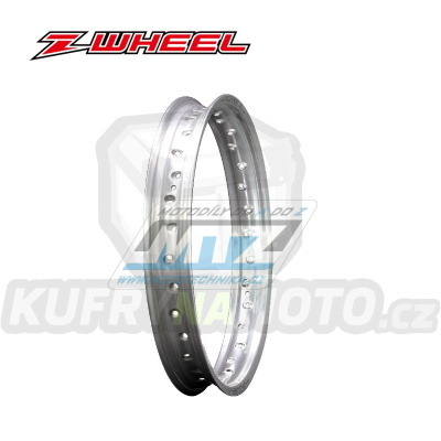 Ráfek motockylový - rozměr 2,15x19&quot; 32H (předvrtaný / 32 otvorů) ZETA Z-WHEEL W01-74318 - stříbrný (zadní)