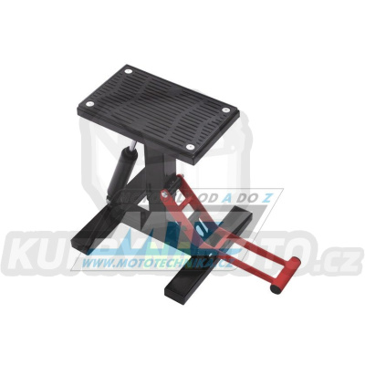 Stojánek MX Bike Lift Hydraulic (stojan pod motocykl) s kovovou pogumovanou deskou a hydraulickým tlumičem - černý