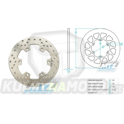 Kotouč brzdový Tsuboss - kulatý desing - KTM SX+SXF+EXC+EXCF+EXCR+GS+MXC+LC4+SC+SMR+SXS+SXC+XC+XCF+XCW + Husaberg FE+FS+FX+FC+TE + Husqvarna FC+FE+TC+TE