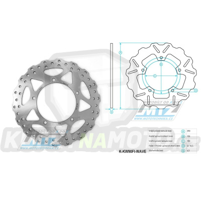 Kotouč brzdový (290/130/5D) - Kawasaki Z125 / 19-21 + Ninja 125 / 19-21 + Z300 / 15-16 + Ninja 300 / 13-16 + Versys 300X / 17-20