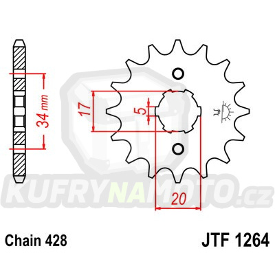 Řetězové kolečko JT JTF 1264-14 14 zubů, 428