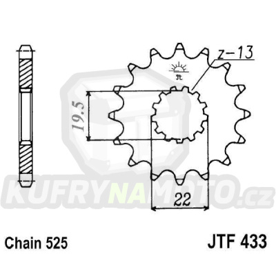 Řetězové kolečko JT JTF 433-14 14 zubů, 525