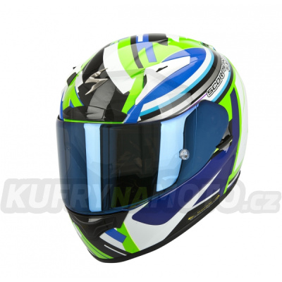 Moto přilba SCORPION EXO-2000 EVO AIR AVENGER neonově zeleno/modrá