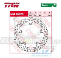 Kotouč brzdový TRW MST356RAC (320/181/5D) -zubatý desing - BMW F800+S1000RR+K1200R + R1200HP2+R1200