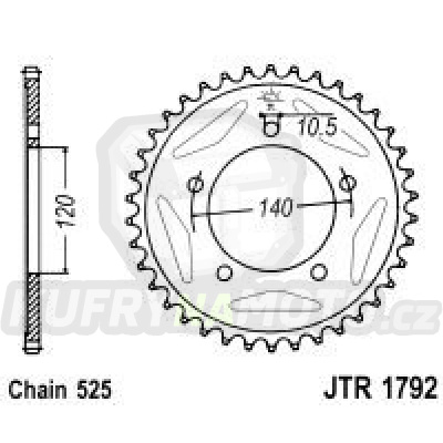 Řetězová rozeta TRIUMPH TT 600 2000-2003 47 zubů, řetěz 525 - akce