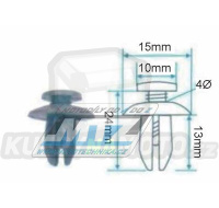 Klip/Nýt kapoty (plastová příchytka kapoty) - pro montážní otvor 7mm