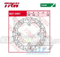 Kotouč brzdový TRW MST328EC (240/121/4D) - Honda CR125+CR250+CRF250+CRF450 + HM Honda CRE125+CRE-F125+CRE250R+CRE450+CRE-F490X