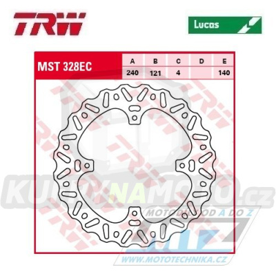 Kotouč brzdový TRW MST328EC (240/121/4D) - Honda CR125+CR250+CRF250+CRF450 + HM Honda CRE125+CRE-F125+CRE250R+CRE450+CRE-F490X