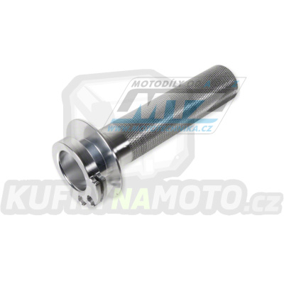 Rukojeť plynu hliníková s ložiskem - Kawasaki  KXF250 / 06-13 + KXF450 / 06-13 - stříbrná