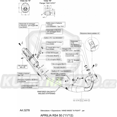 Výfuk Leo Vince Aprilia RS4 50 2011 - 2013 X-FIGHT LVKN17-3278