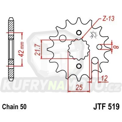Řetězové kolečko JT JTF 519-17 17 zubů