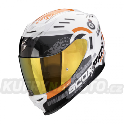 Moto přilba SCORPION EXO-520 EVO AIR TITAN bílo/oranžová