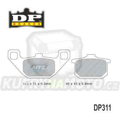 Destičky brzdové DP311 - DP BRAKES směs Premium Sinter OEM