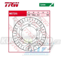 Kotouč brzdový TRW MST215 (310/144/6D) - Triumph Bonneville 800+America 865+Bonneville 865 + Speedmaster 800+Speedmaster 865+Scrambler 865