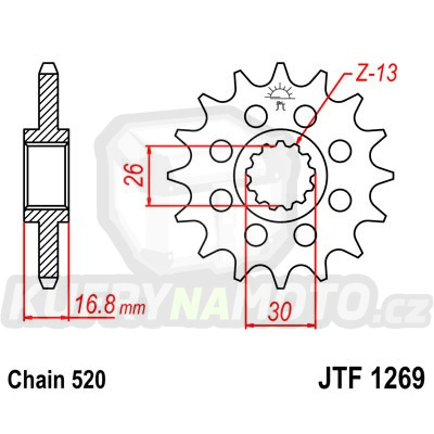 Řetězové kolečko JT JTF 1269-17 17 zubů, 520