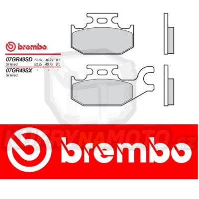 Brzdové destičky Brembo BOMBARDIER DS Left/Rear (DS650/EBE) 650 r.v. Od 01 -  směs SX Přední