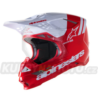 přilba SUPERTECH S-M8 RADIUM 2, ALPINESTARS (červená/bílá) 2023