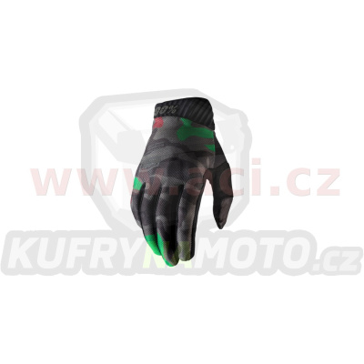rukavice RIDEFIT, 100% (army zelená/černá)