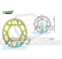Rozeta řetězová (převodník) Dural 0808-48zubů ESJOT 51-32041-48SY - barva žlutá - Suzuki RM125 / 80-11+RM250 / 82-12+RMX250 / 89-00+RMZ250 / 07-20+RMZ450 / 05-20+RMX450Z / 10-19+DRZ250 / 01-07+DR350 / 96-99+DRZ400S / 00-20+DRZ400E / 00-07 + Kawasaki