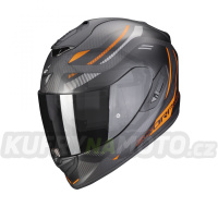 Moto přilba SCORPION EXO-1400 EVO CARBON AIR KYDRA matná černo/oranžová