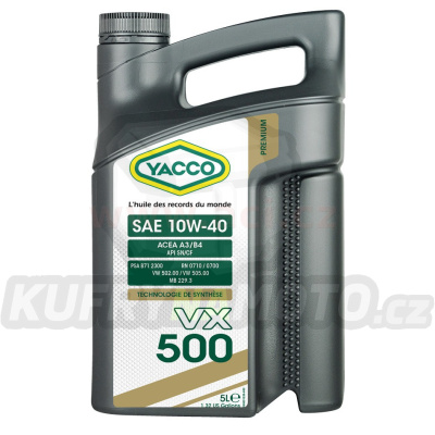 Motorový olej YACCO VX 500 10W40, 5 L