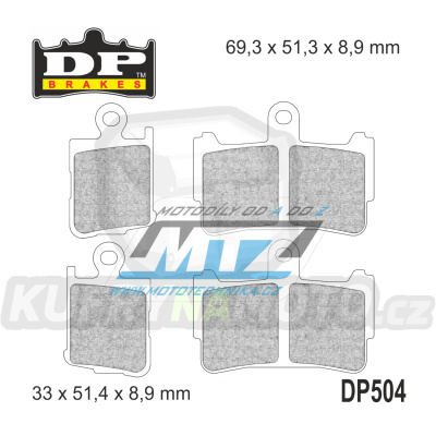 Destičky brzdové DP504-SDP DP Brakes - směs SDP Sport HH+ (balení 4ks)