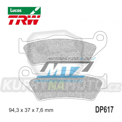 Destičky brzdové DP617-LURASI TRW Lucas MCB648RSI - směs Sinter Racing Offroad