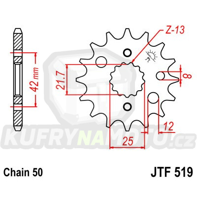 Řetězové kolečko JT JTF 519-17 17 zubů, 530