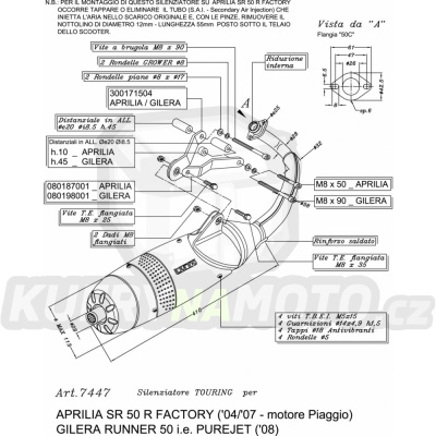 Výfuk Leo Vince Aprilia SR 50 R FACTORY Piaggio engine 2004 - 2012 TOURING LVKN32-7447