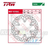 Kotouč brzdový TRW MST421RAC (290/130/6D) - zubatý design - Kawasaki EX250 Ninja / 07-14