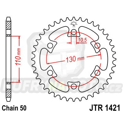 Řetězová rozeta JT JTR 1421-40 40 zubů, 530