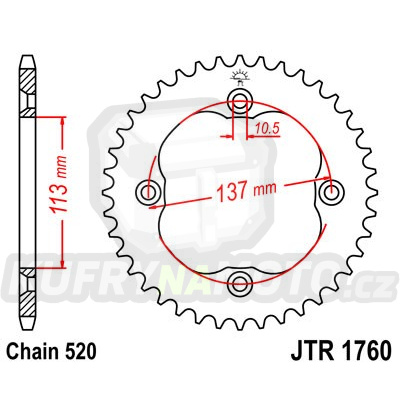 Řetězová rozeta JT JTR 1760-40 40 zubů, 520