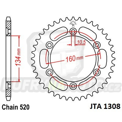 Hliníková řetězová rozeta JT JTA 1308-41 41 zubů, 520