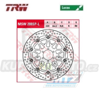 Kotouč brzdový plovoucí TRW MSW288SP-L (320/64,2/6D) - kulatý design - BMW HP4 1000RR / 12-18 + Moto Guzzi Audace