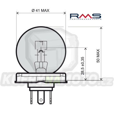 Žárovka RMS 246510105 12V 45/40W, P45T bílá