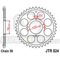 Řetězová rozeta JT JTR 824-43 43 zubů, 530 - akce