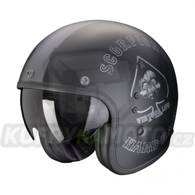 Moto přilba SCORPION BELFAST EVO SPADE matná černo/stříbrná