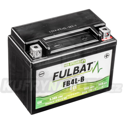 baterie 12V, FB4L-B GEL, 12V, 5Ah, 50A, bezúdržbová GEL technologie 120x70x92 FULBAT (aktivovaná ve výrobě)