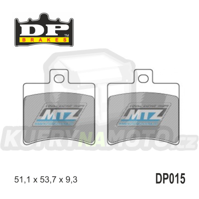 Destičky brzdové DP015 DP Brakes - směs Premium OEM Sinter