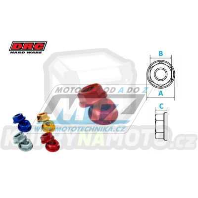 Matice Alu NUT - DRC M6 Aluminum Flange Nut - DRC D58-53-701 - červená