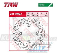Kotouč brzdový TRW MST377RAC (245/108/4D) - zubatý desing - Ducati 796Hypermotard / 10-12 + Monster800 + 848 + 996Monster + Desmosedici1000+Monster1000+Multistrada1000 + Hypermotard1100 + Multistrada1100