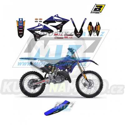 Polepy s potahem sedla (sada polepů a potah sedla Graphics) - Yamaha YZ125+YZ250 / 15-21 - typ polepů Replica Yamaha Factory